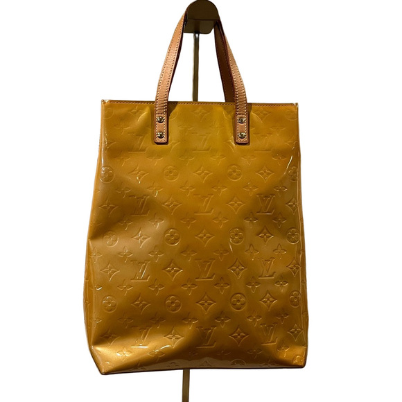 Louis Vuitton Handbags - Louis Vuitton LV Vintage Yellow Vernis Reade MM Tote Bag with COA